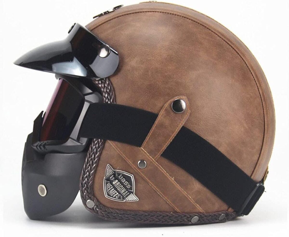 Test : casque moto BCCDP cuir vintage modulable