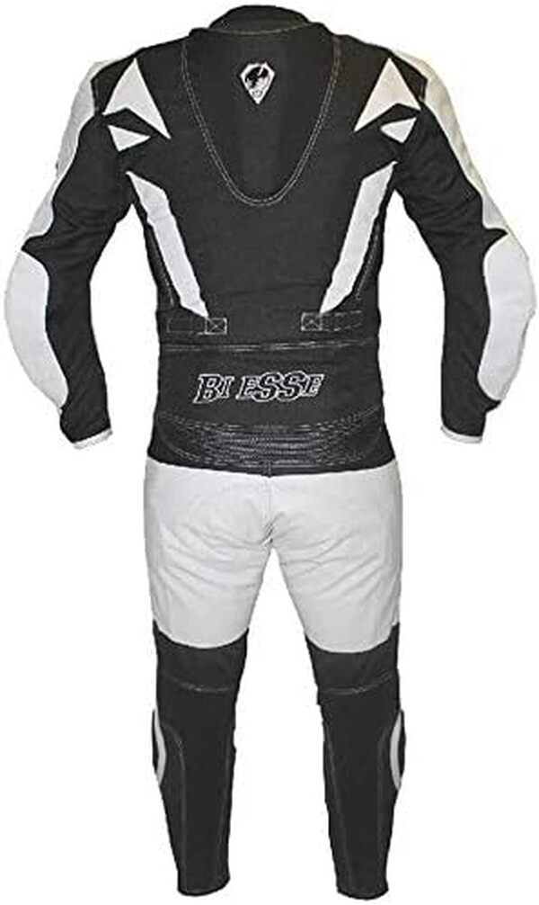 Combinaison de moto pour adulte en cuir et tissu, divisible en 2 pièces veste et pantalon, réglable