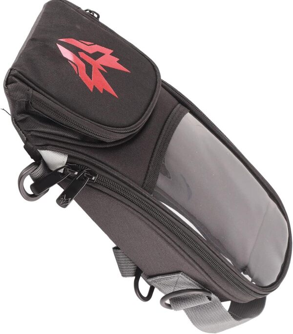 Sac de Réservoir de Moto étanche, Sac de Carburant 4,5 L avec Sac de Téléphone, Fixation Magnétique (Rouge)