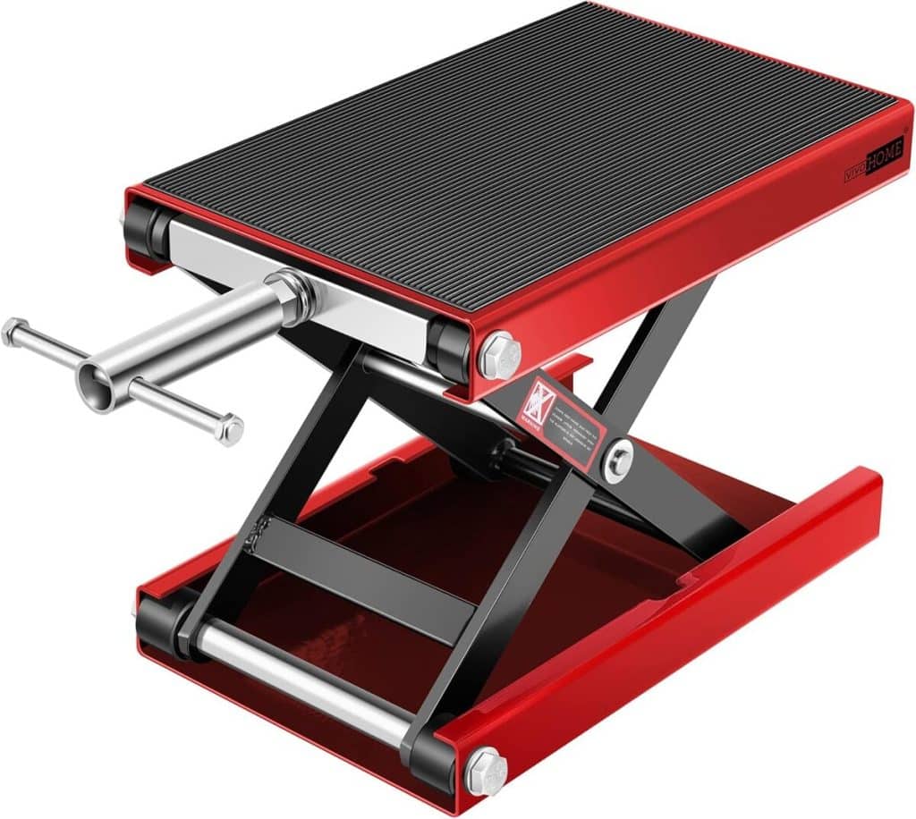 Test : vérin à ciseaux Vivohome, support central 500 kg pour moto