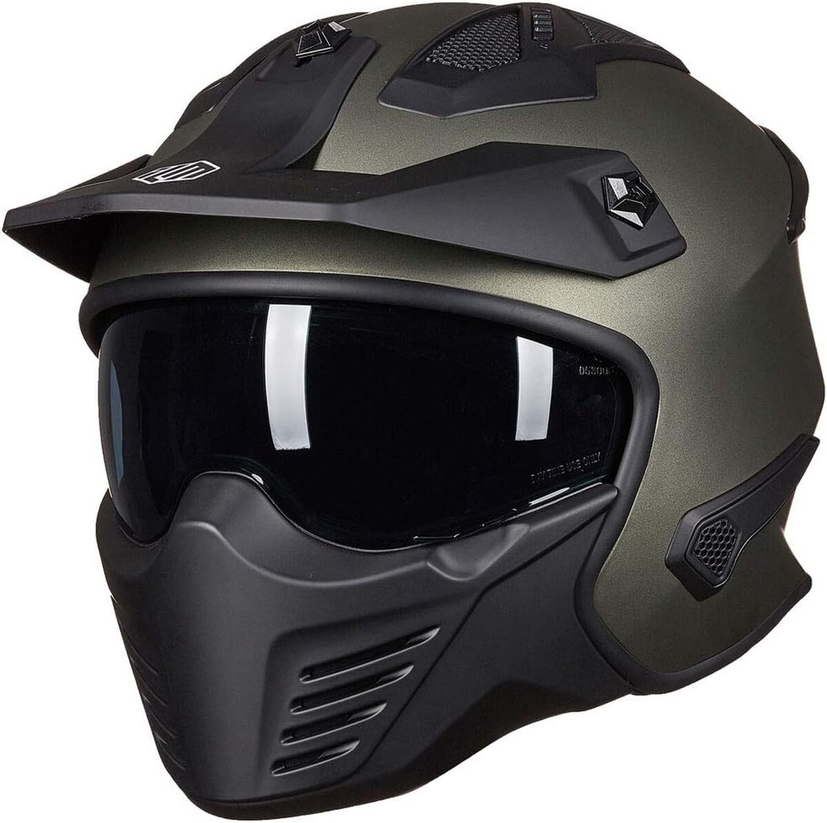 Test : casque moto cross ILM 726X vintage vert minuit