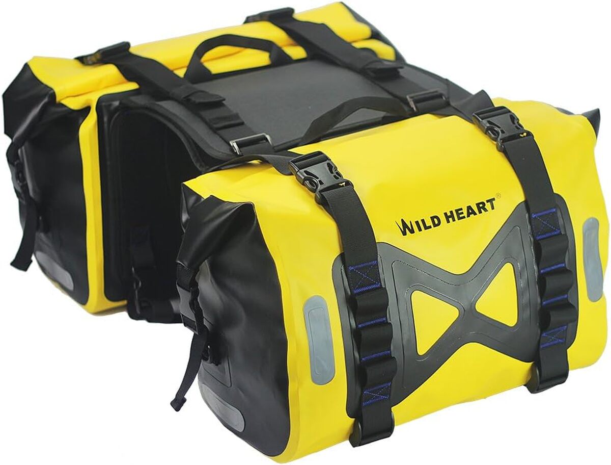 Test : sacoche de moto รฉtanche Wild Heart 50L (jaune)