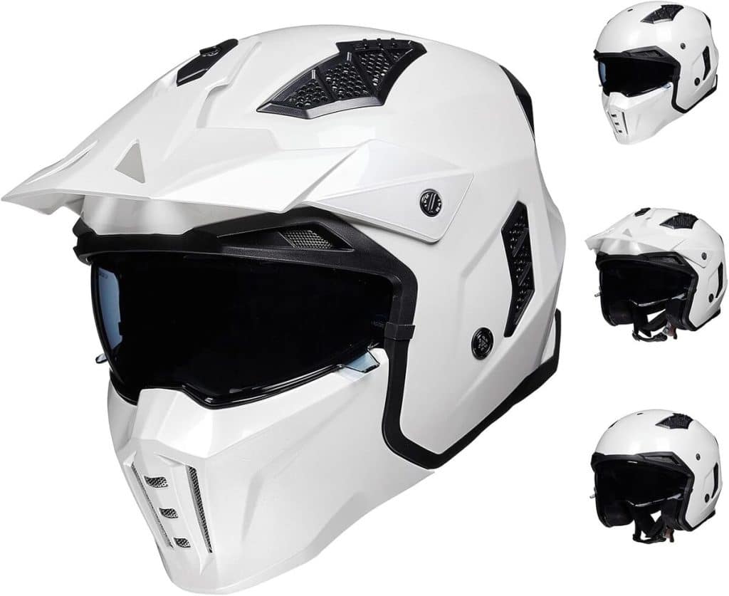 Test du casque moto rétro ILM homologué ECE (blanc L)