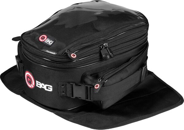 QBag Sacoche de réservoir pour Motocyclette aimantée Aimant Sacoche de réservoir ST15 11-22 litres, Unisexe, Multipurpose, Toute l'année, Noir