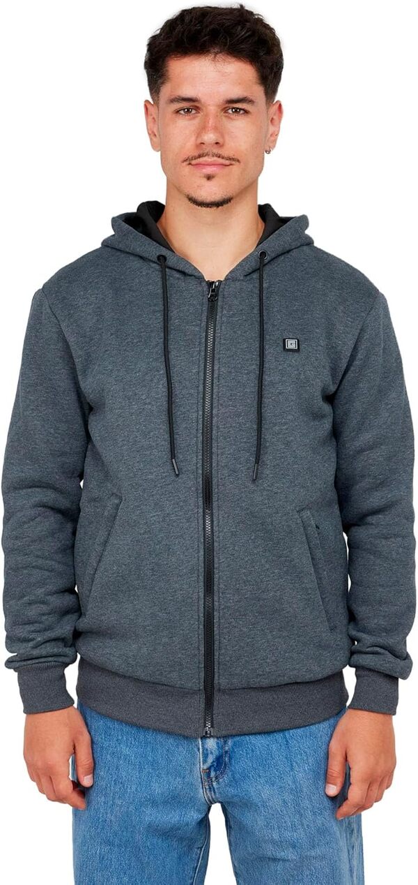 G-HEAT - Sweat Chauffant Zippé à Capuche - Mixte - Coupe Ajustée Usage : Quotidien, Ville, Travail par Temps froids. Fourni avec Batterie et Câble de Recharge