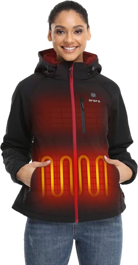 Test de la veste chauffante ORORO femme, 4 zones de chaleur