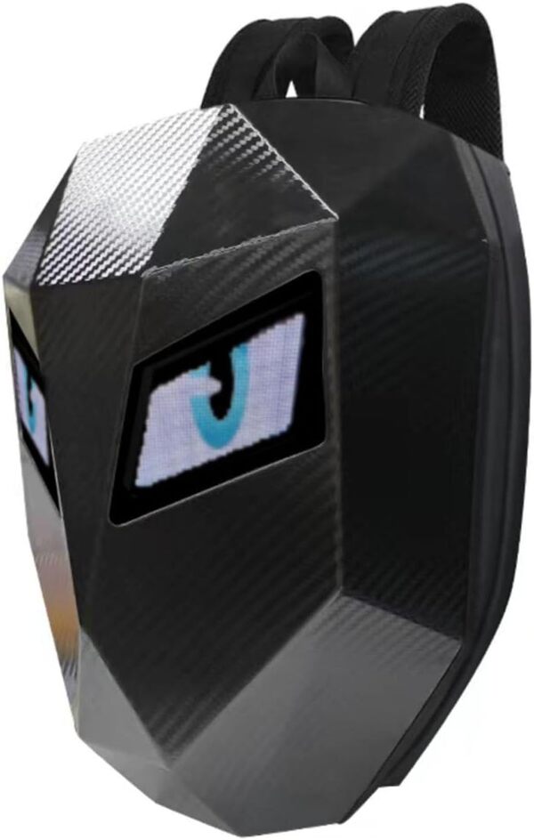 Sac à dos à LED étanche avec écran programmable, sac à dos à coque dure pour ordinateur portable, sac à dos pour casque pour voyage, camping et cyclisme en fibre de carbone