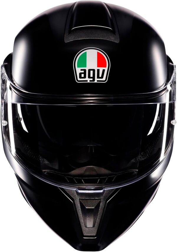 AGV Streetmodular ECE 22-06 Mono, Casque De Moto Modulable Homologué ECE 22-06 P/J avec Pare-Soleil, Noir Mat, L