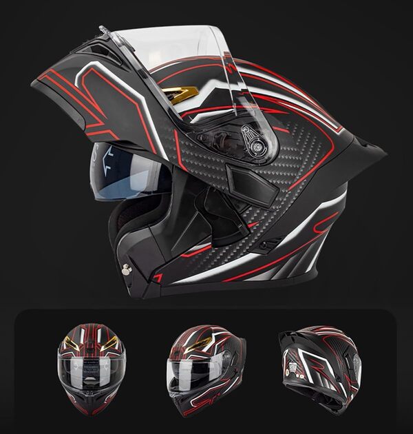 casque de moto modulaire avec gants et protection du visage, rabattable pour adulte avec double visière, homologué ECE pour hommes et femmes, noir/blanc, DOT, ECE