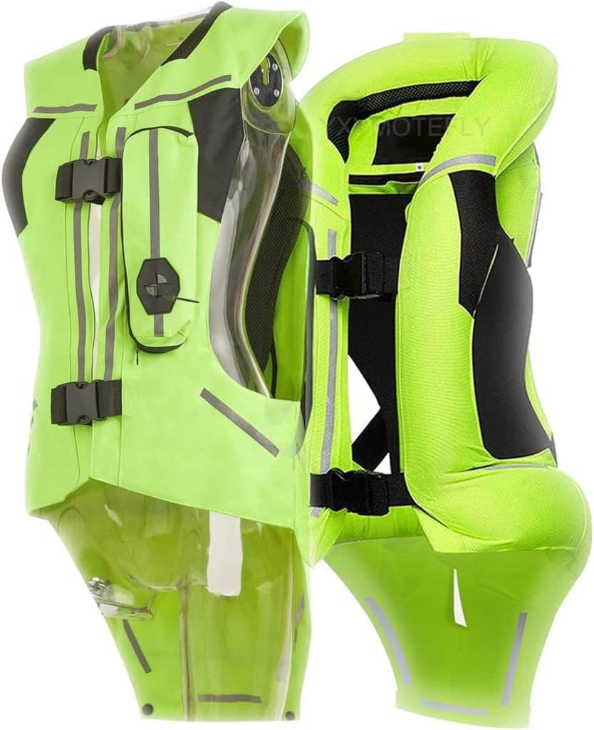 Test de la veste airbag YXYMOTEFLY verte XXL pour moto