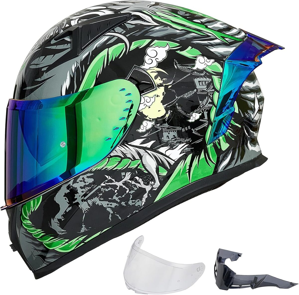 Test du casque moto ILM ECE Z501 Legend Green avec visiรจres interchangeables