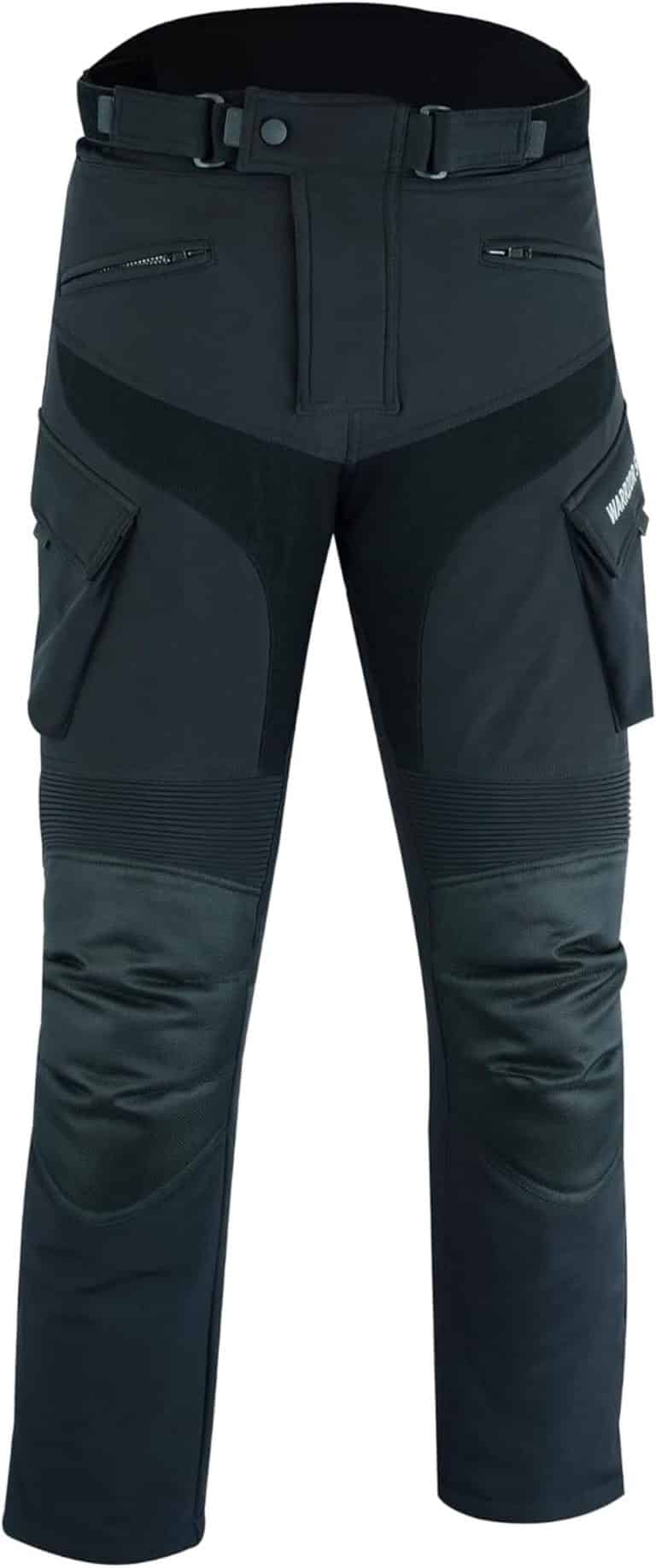 Texpeed Pantalon de Moto homme renforcé - Hiver/été Cordura Imperméable - Toutes Tailles - Avec armure CE Protection (EN 1621-1) - Noir - S Taille/Extra Court Jambe