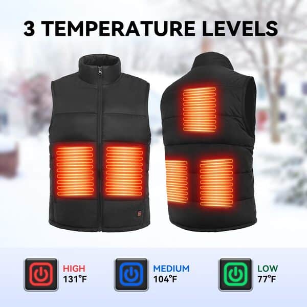 Warm Strom - Gilet chauffant léger pour homme et femme - Gilet chauffant rapide pour activités de plein air, travail, moto, pêche (batterie non incluse)