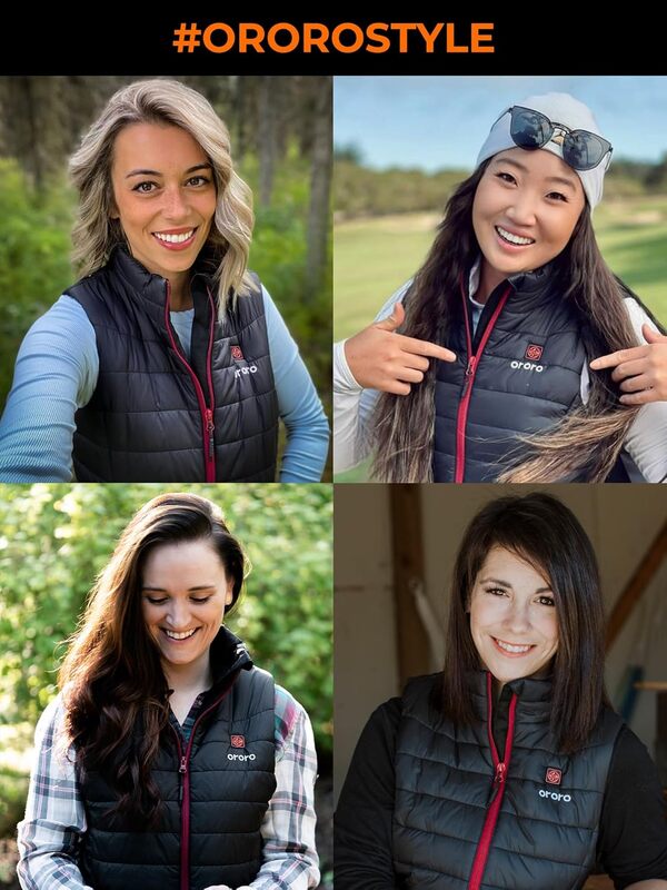 ORORO Gilet Chauffant Femme Avec Batterie Veste Chauffante Sans Manche Femme Manteau Sans Manche Chauffant Hiver - Chargeur Non Inclus