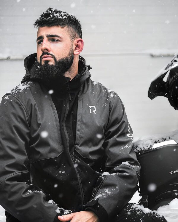RIDEIRON Veste moto homme,veste moto hiver avec protections CE aux épaules et aux coudes,équipement de protection,doublure amovible pour protéger du froid et du vent en toutes saisons Noir