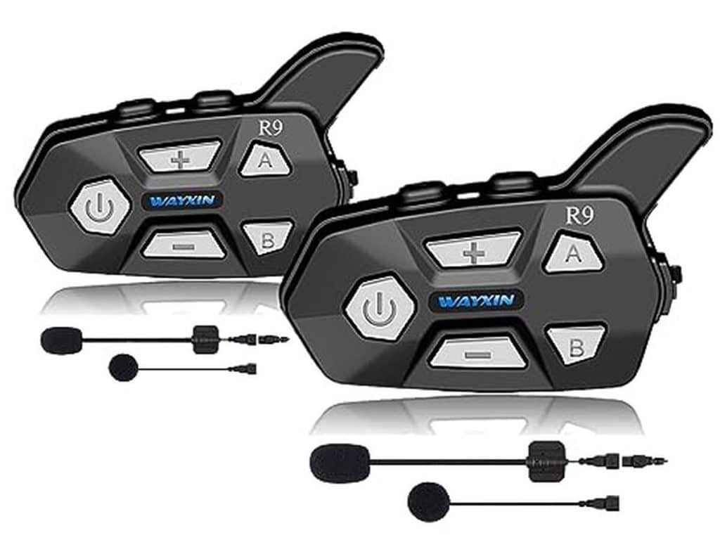 Test intercom moto WAYXIN R9 : communication 6 casques, 1500 m