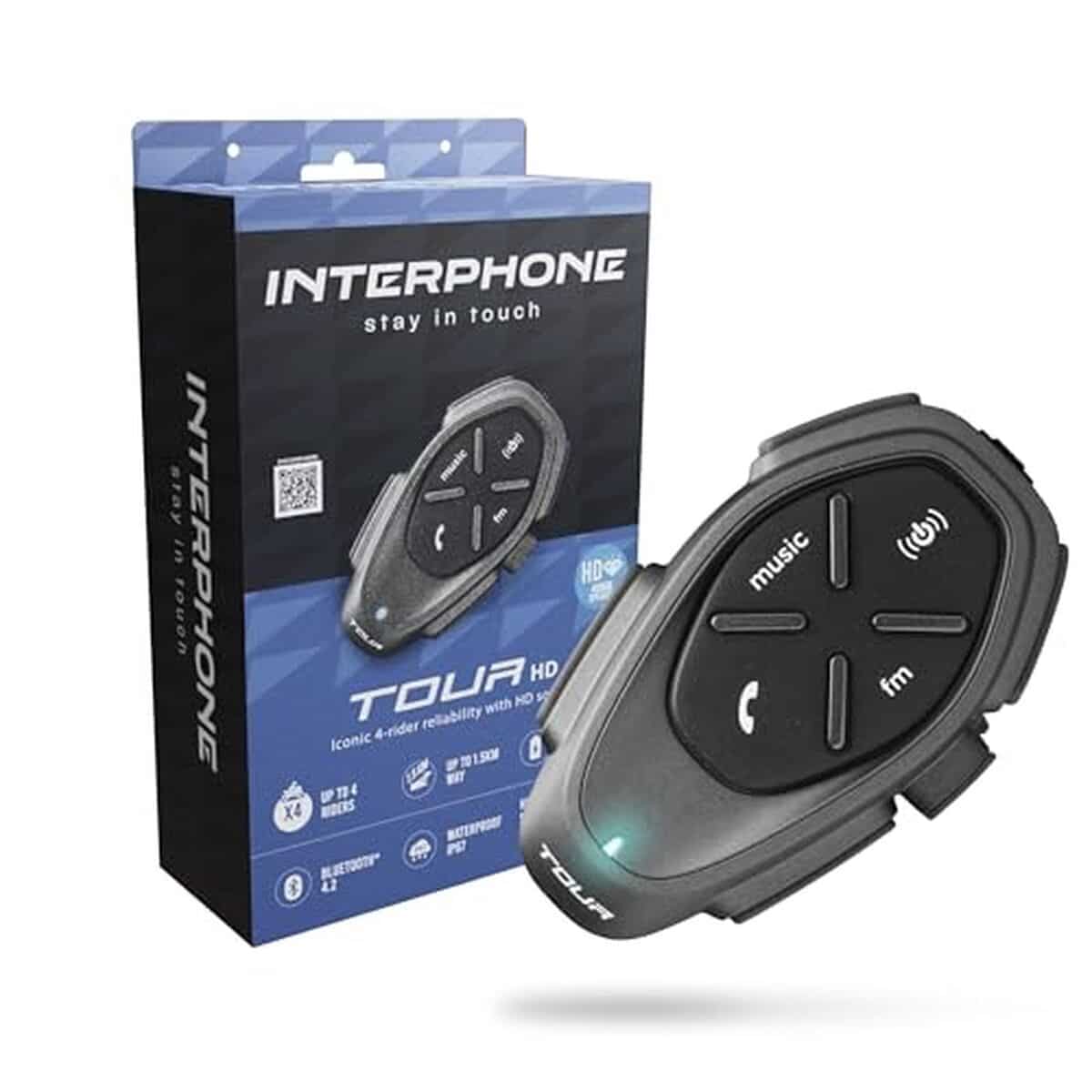 Test : interphone moto intercom tour hd mono, communication 4 motards