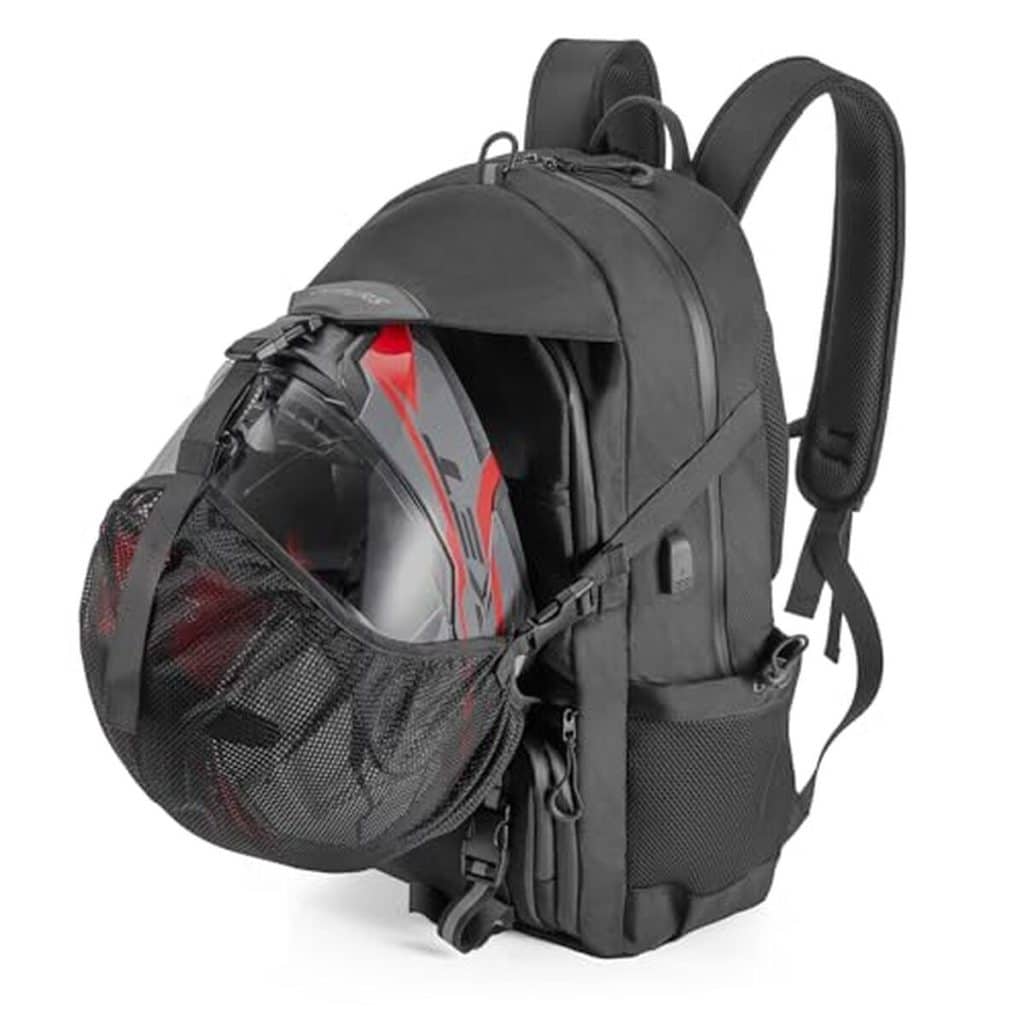 Test : sac à dos Oumurs 50L pour casque moto, pratique et spacieux