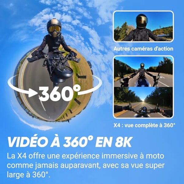 Découvrez notre test de la Insta360 X4 Pack Moto : caméra 360° étanche en 8K dédiée aux motards pour capturer chaque instant de vos aventures sur route sans compromis sur la qualité.