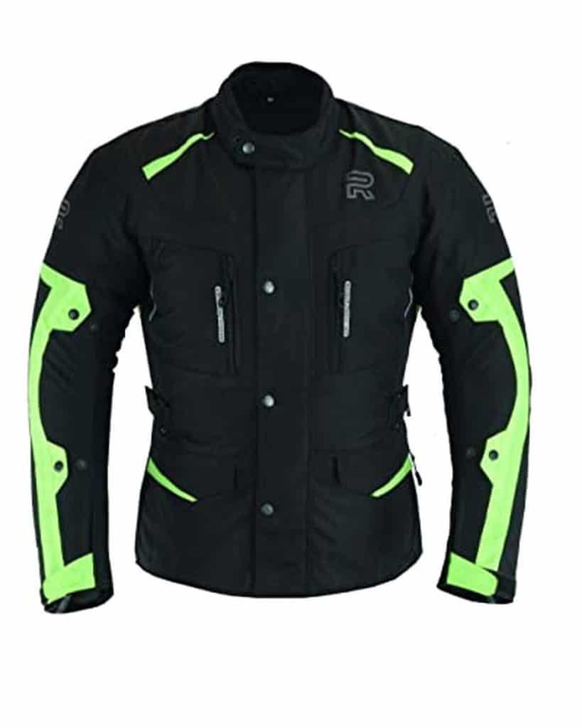 Test de la veste de moto Raxus Edge imperméable 8XL fluo