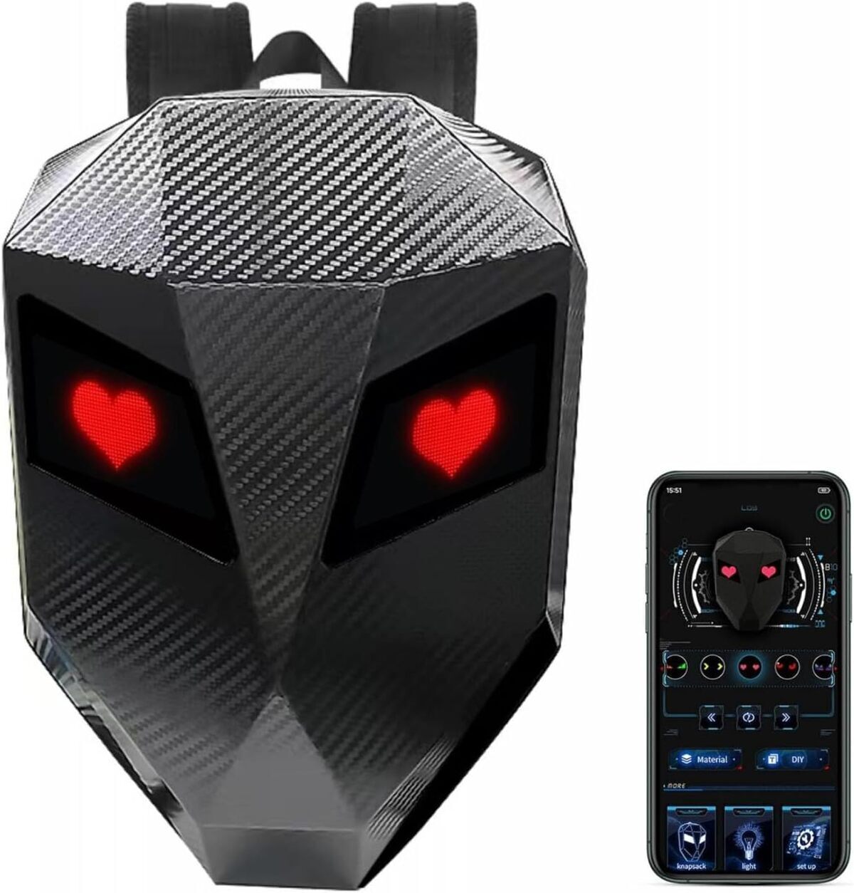 Test du sac à dos moto LED étanche en fibre de carbone